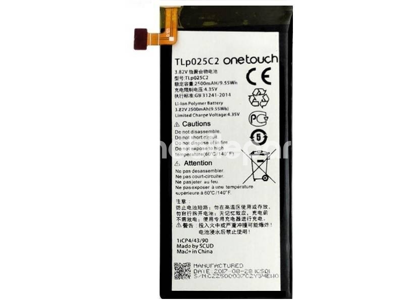 Batteria TLp025C2 2500 mAh Alcatel OT-5056D Pop 4 Plus No Logo