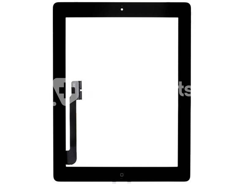 Touch Screen Nero + Adesivo + Tasto Home Completo iPad 3 No Logo