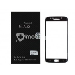 Premium Tempered Glass Protector Black Samsung SM-G925 S6 Edge