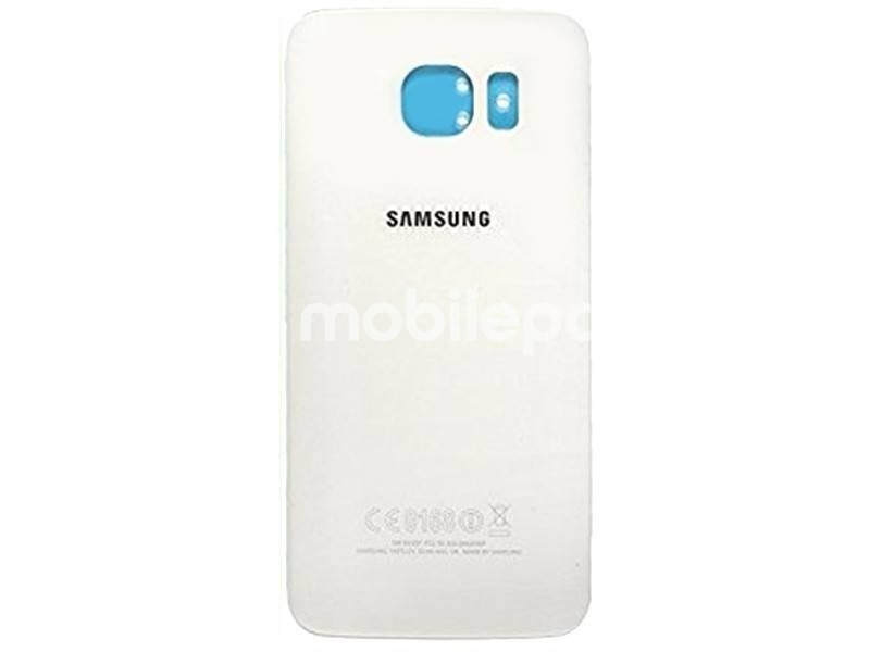 Retro Cover Bianco + Adesivo Guarnizione Samsung SM-G925 S6 Edge Ori