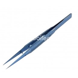 Pinzetta Blu Per Elettronica In Titanio Oftalmico 14CM